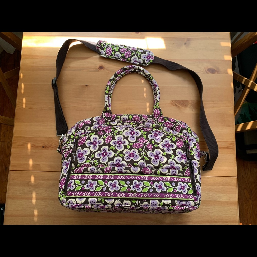 Vera Bradley Plum Petals Metro Laptop Tote